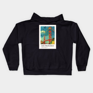 Golden Gate by Van Gogh Kids Hoodie